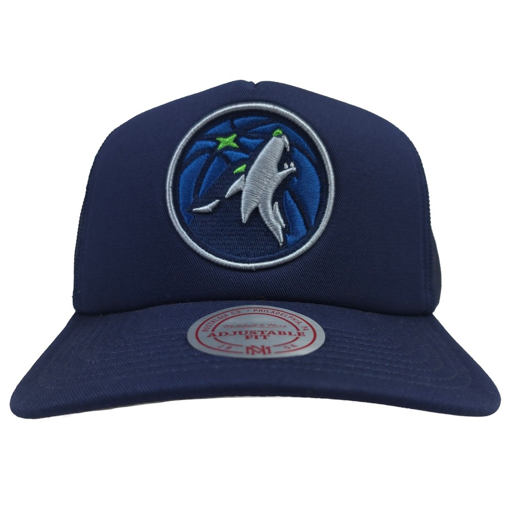 Minnesota Timberwolves Mitchell & Ness NBA Trucker Hat Cap 3D Logo Navy NWT